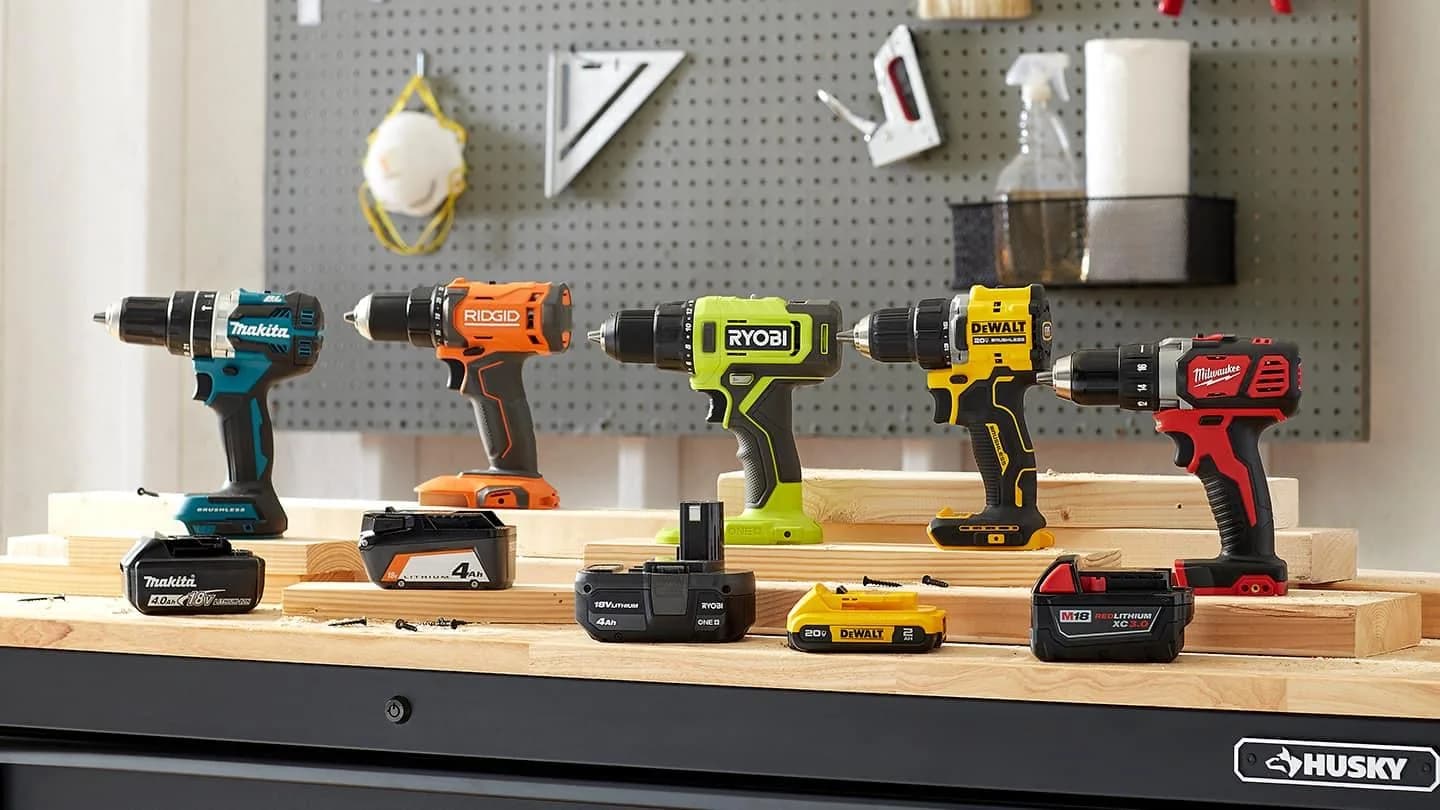 Hardware tools arranged at a store counter